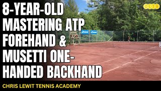 8YearOld Mastering ATP Forehand amp Musetti OneHanded Backhand [upl. by Nauqed]