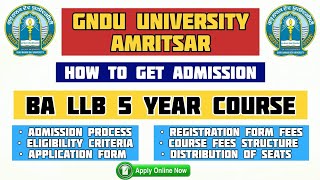 How to fill Gndu Law Admission form 2023  Gndu BA LLB Admission Process Application Form Seats [upl. by Ardnuhsor]