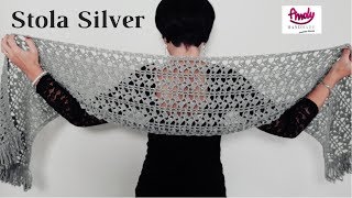 Tutorial Stola Sciarpa Silver uncinetto Andy Handmade crochet [upl. by Camella]