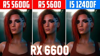 Ryzen 5 5600G vs 5600 vs 12400F  Performance Benchmark with RX 6600 AMD vs Intel [upl. by Suirtemid]