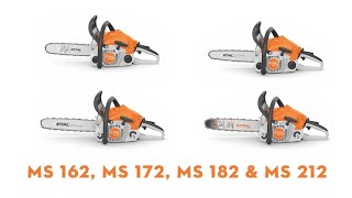 STIHL Petrol Chainsaws  STIHL MS 162  STIHL MS 172  STIHL MS 182  STIHL MS 212  STIHL GB [upl. by Avner]