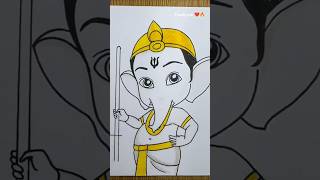 Bal ganesha drawing and colouring taposhiarts ganesha ganapati shorts [upl. by Anilahs73]