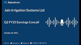 Jain Irrigation Systems Ltd Q2 FY202425 Earnings Conference Call [upl. by Nosinned]