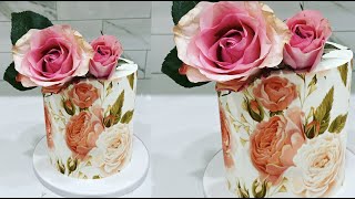 How to wrap a cake with an edible image  Cake decorating tutorials  Sugarella Sweets [upl. by Nnylatsyrk483]