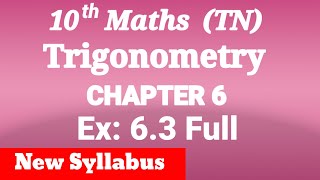 10th maths Chapter 6 Trigonometry Exercise 63 full answers [upl. by Ayikaz416]