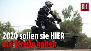 Hier trainieren jetzt Polizisten auf fliegenden Motorrädern [upl. by Hgielek]