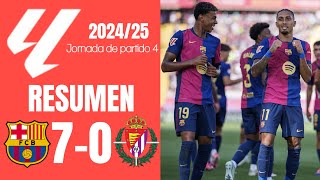 Barcelona  Real Valladolid 70 Resumen LALIGA EA SPORTS 202425 [upl. by Anot]