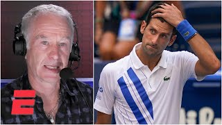 John McEnroe reacts to Novak Djokovic default  2020 US Open [upl. by Lednam472]