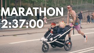 237 Marathon with Stroller  Copenhagen Marathon [upl. by Anilos924]