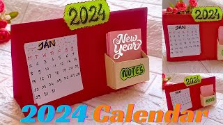 DIY Calendar 2024  How To Make Calendar  Desk Calendar Making Ideas [upl. by Andree364]