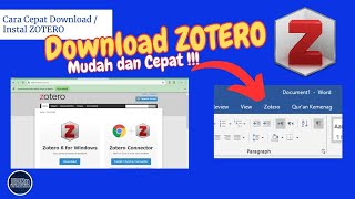 Cara Cepat Download ZOTERO dan Instal Zotero di Microsoft Word [upl. by Jacqui105]