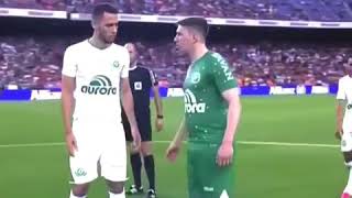 Survivors of Chapecoense plane crash kick off vs FC Barcelona Respect amp emotional moment [upl. by Naujat332]