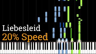 RachmaninoffKreisler  Liebesleid Slow Piano Tutorial 20 Speed [upl. by Imogen222]