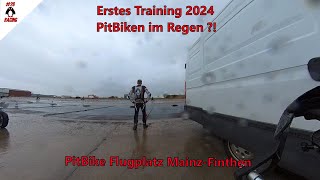 PitBike im Regen  PitBike Flugplatz MainzFinthen with Biker Office Racing [upl. by Daveta]