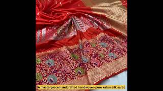 A master piece pure hand woven pure khathan pattu sarees [upl. by Nesahc603]