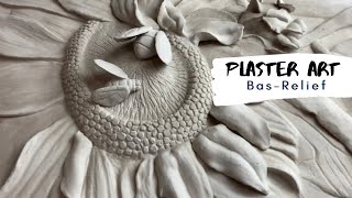 Basrelief wall putty Art 🌻🐝 on canvas [upl. by Morril]