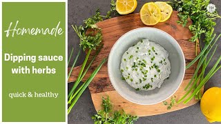 low fat amp healthy dipping sauce recipe  herbs  Kräuterquark  curd [upl. by Eilah]