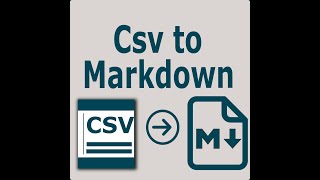 Csv To Markdown [upl. by Nigle]