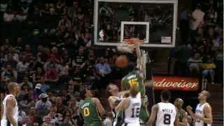 Derrick Favors Punishes Tiago Splitter [upl. by Nidak]