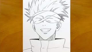 Anime sketch  How to draw gojo satoru from Jujutsu Kaisen  Draw anime  Anime Drawing  Gojo [upl. by Revell]