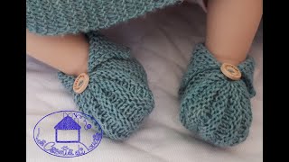 Scarpine Neonato Baby Merino ai Ferri [upl. by Eenafit]