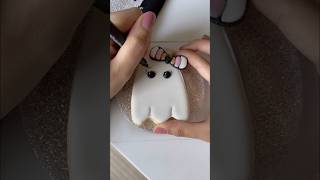 Girly ghost cookie 🎀👻 halloween cookiedecorating cookies shortsfeed bakingideas [upl. by Haneekas]