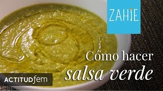 Salsa verde receta de salsa para tacos  Receta de salsa verde  Zahie Tellez [upl. by Nylaroc533]