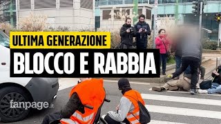 Ultima Generazione blocca il traffico a Milano cittadini insultano i manifestanti [upl. by Buckley]