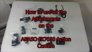 How to Use Every attachment for the AKASO EK7000 Action Camera  Accessories Bundle [upl. by Llenra]