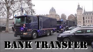 Massive Police Convoy Bank Transfer  Convoi Banque de France [upl. by Ycrep]