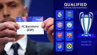 UEFA Champions League QuarterFinals Live Draw  Qualified Teams  Full Fixtures  UCL Draw 202324 [upl. by Llenahc]