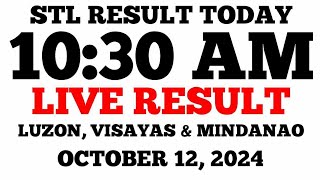 STL Result Today 1030AM Draw October 12 2024 STL Luzon Visayas and Mindanao LIVE Result [upl. by Ilse417]