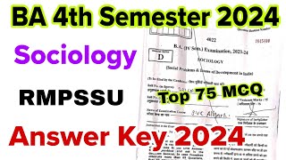 ba 4th semester sociology answer key 2024 rmpssu  social problems amp issues of development in india [upl. by Jacynth856]