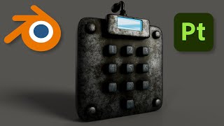 Code Keypad Creation Timelapse  Horror Game Asset Blender And Substance Painter [upl. by Aerdnaid315]