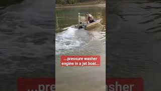 270cc Pressure washer engine in a jet boat [upl. by Adlesirhc490]