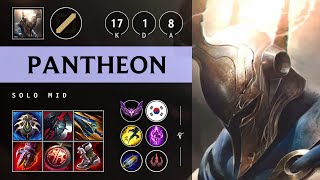 Pantheon Mid vs Anivia Legendary  KR Master Patch 1418 [upl. by Almeta234]