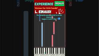 EXPERIENCE  L Einaudi  piano tutorial for LITTLE HANDS [upl. by Steinke]