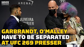 Sean OMalley Cody Garbrandt Have Impromptu Staredown After Fiery Exchange  UFC 269  MMA Fighting [upl. by Arais]