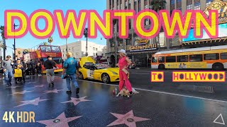 【4K】HOLLYWOOD WALK OF FAME｜HOLLYWOOD TO DOWNTOWN｜WALK TOUR ｜STEER VIEW｜LOS ANGELES｜ WHITE NOISE [upl. by Philipines]