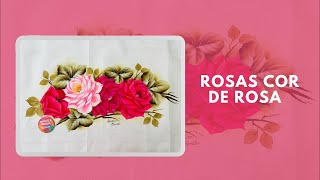 Caminho de mesa rosas cor de rosa [upl. by Eimmac]