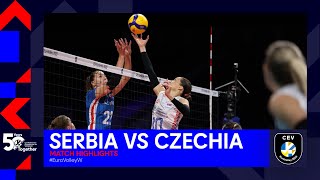 Serbia vs Czechia I Match Highlights 14 Finals I CEV EuroVolley 2023 Women [upl. by Velma235]