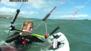 KITEBOARDING LESSONS  How to Waterstart [upl. by Erej]