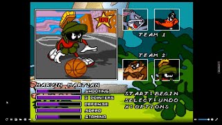 Looney Tunes BBall SNESBest Of 7 Game 1 Bugs BunnyDaffy Duck vs TazMarvin The Martian [upl. by Nerti]