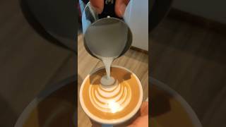 How To Pour Latte Art  LATTE CAPPUCCINO FLATEWHITE latteart coffee shorts barista [upl. by Terryl]