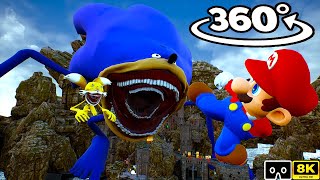 Sonic Tapes 360° VS Mario  Ruined Mushroom Kingdom  Scary VR 360º 8K Animation Film [upl. by Yand]