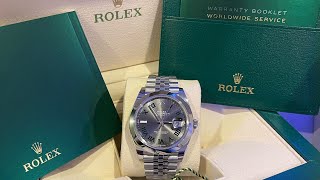 Rolex Datejust Wimbledon Dial 126300 Unboxing and Review [upl. by Zelten]