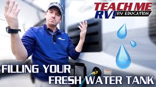 How To Fill The Fresh Water Tank On Your RV  Teach Me RV [upl. by Eileek]