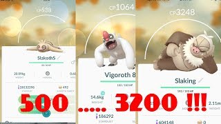 Pokemon Go  Evolve Slakoth 500 CP  Vigoroth  Slaking [upl. by Gilmour]