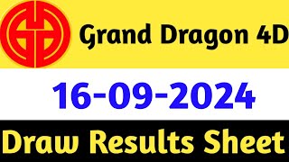 16092024 Grand Dragon Today 4D Results  4d Malaysia Live Today  Today 4d Result Live [upl. by Paulina418]