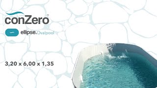 conZero Ovalpool 320 x 600 x 135 mit Überdachung SuperFunctional [upl. by Ottavia760]